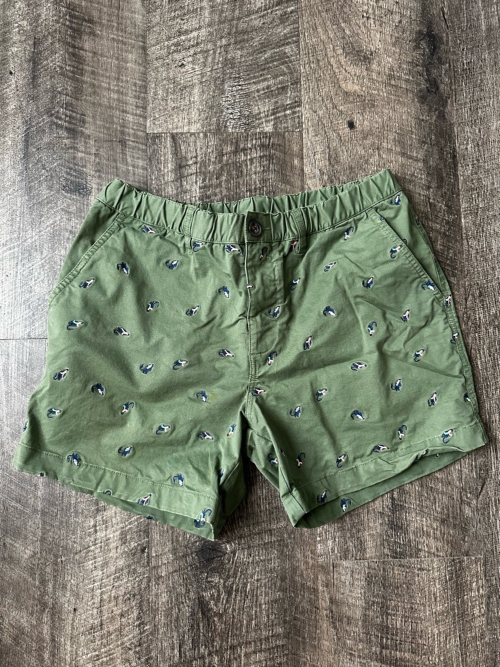 chubbies Olive Green Embroidered Lure Print Shorts